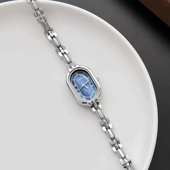 Women Silver Vintage Oval Watches Luxury Minimalism Bracelet Small Ladies Analog main image 7